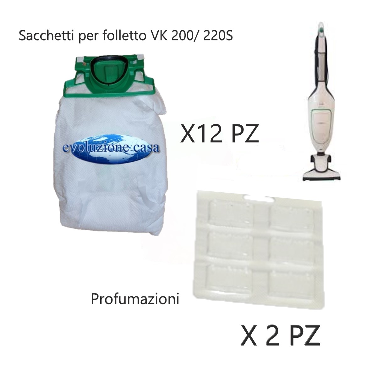 Ricambi adattabili per Folletto VK 200-220S Kit Super Risparmio