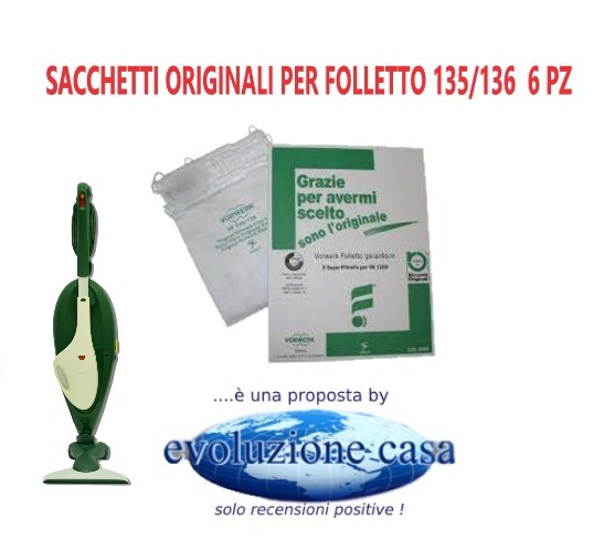 Sacchetti ORIGINALI per Folletto VK 135-136. Acquista online!